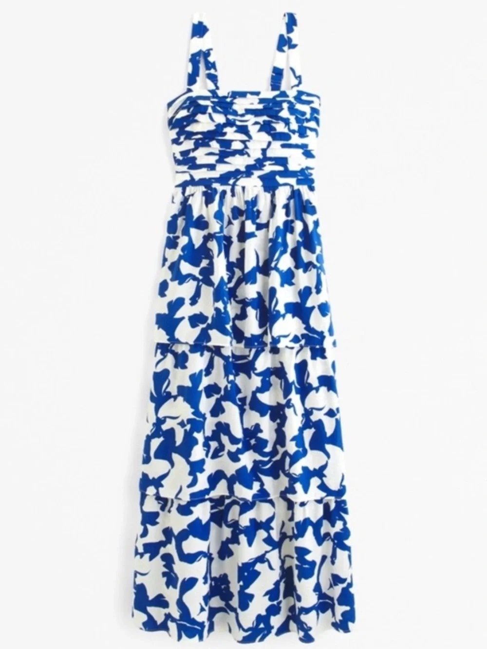 Abercrombie Emerson Tiered Maxi Dress in Blue Pattern Size Small